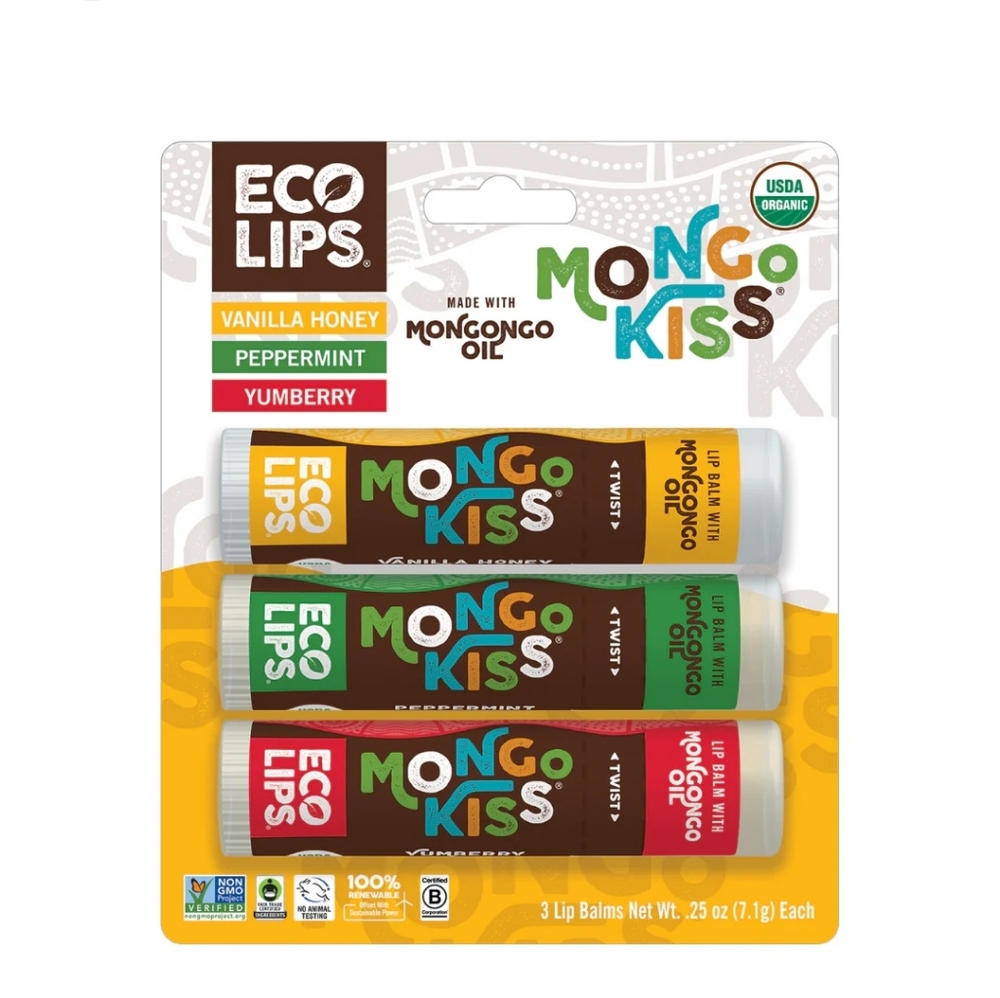 ECO Lips Mongo Kiss Organic Lip Balm 3pk variety